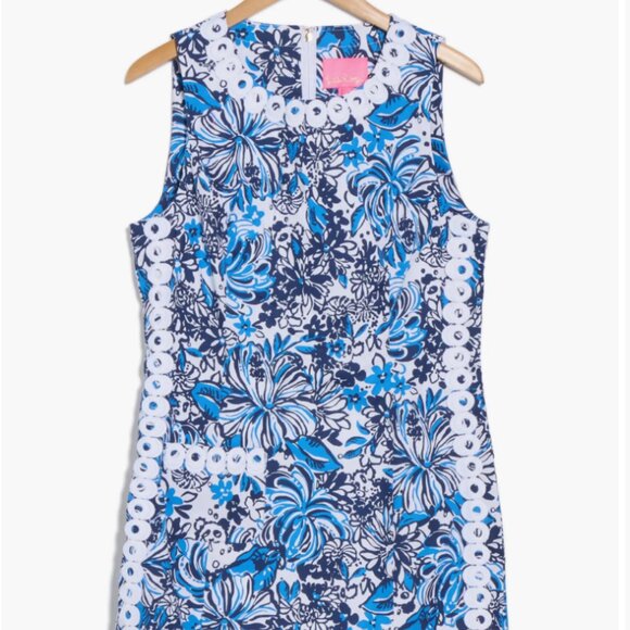 NWT! Lilly Pulitzer Mila Stretch Shift Dress Low Tide Navy Pandarama Size 6 - Picture 8 of 9